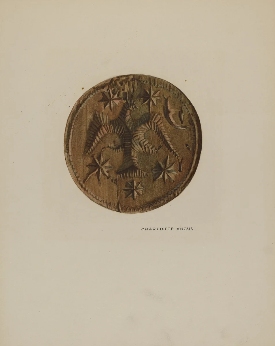 Pa. German Butter Mold by Charlotte Angus, index of american design, 1938