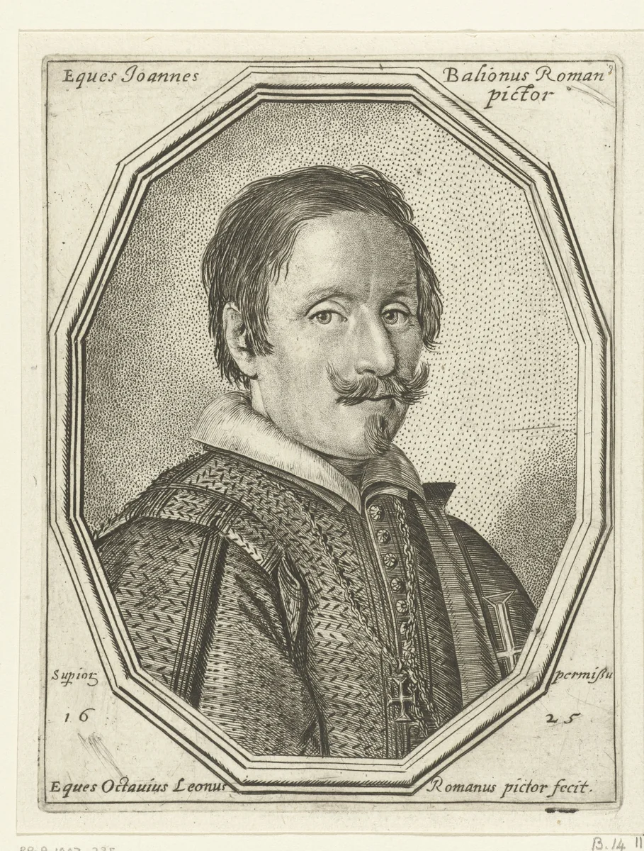 Portret van Giovanni Baglioni by Ottavio Mario Leoni, print, 1625