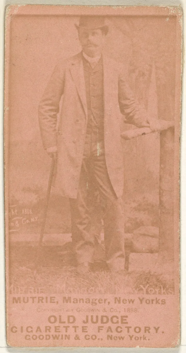 James J. Mutrie, Manager, New York, from the Old Judge series (N172) for Old Judge Cigarettes by Goodwin & Company, photograph, 1888