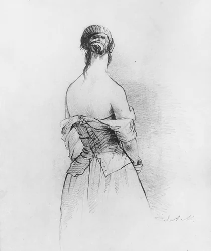 Back of a Woman (from McGuire Scrapbook) by Shepard Alonzo Mount, artwork, 1854-1857