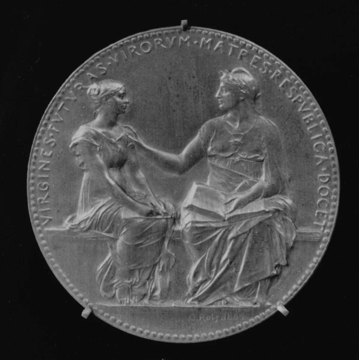 Public Secondary Education of Young Women, 1884 by Louis-Oscar Roty, metalwork, 1884
