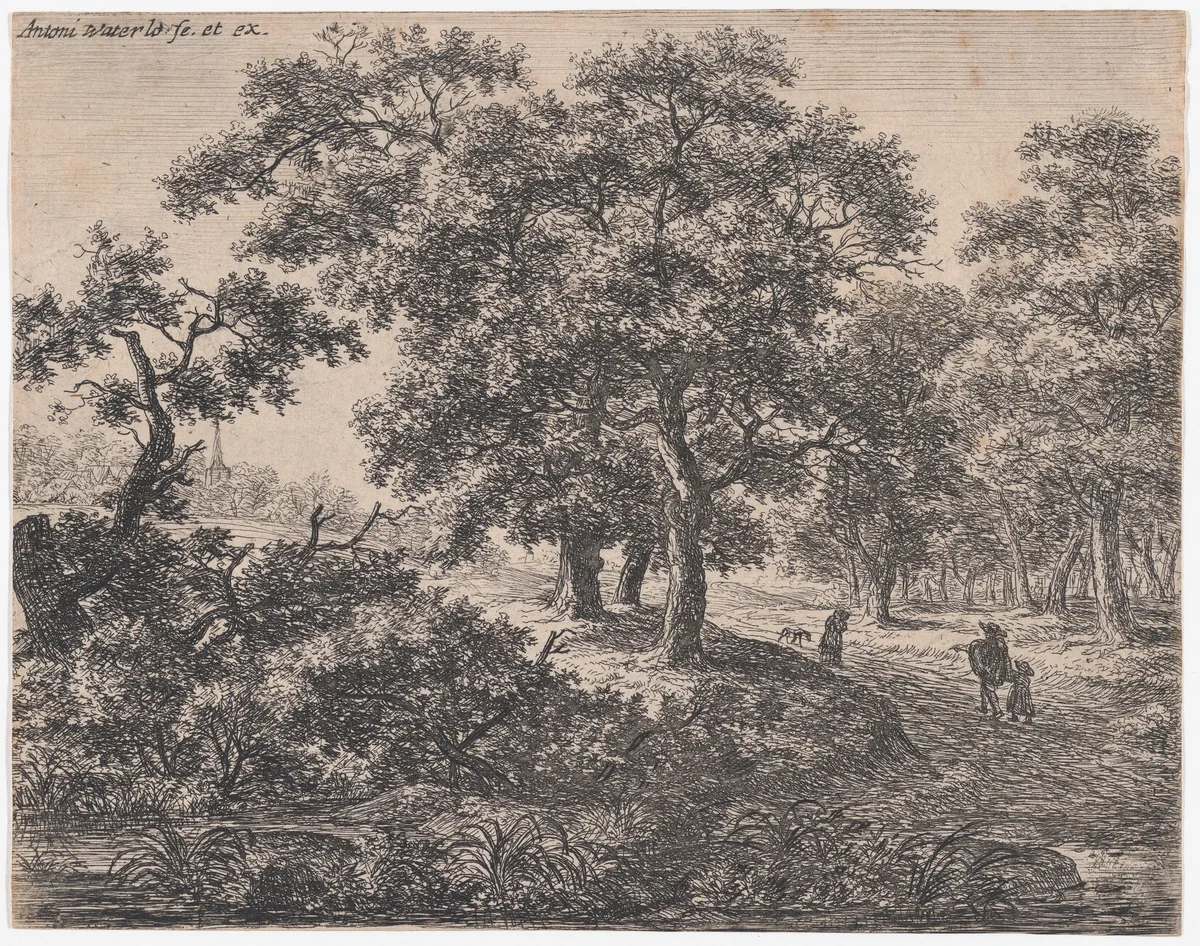 The Three Trees by Anthonie Waterloo, print, 1620-1690