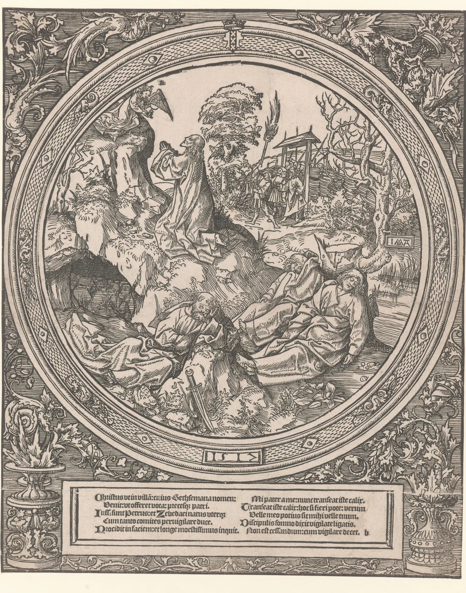 Christus op de Olijfberg by Unknown, print, 1517