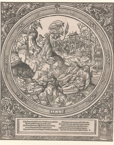 Christus op de Olijfberg by Unknown, print, 1517