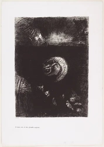 And All Manner of Frightful Creatures Arise (Et toutes sortes de bêtes effroyables surgissent) from The Temptation of Saint Anthony (La Tentation de Saint-Antoine) by Odilon Redon, print, 1888