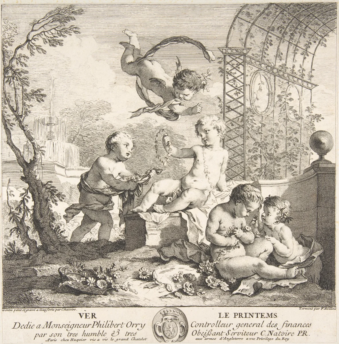 Spring by Charles Joseph Natoire, print, 1730-1760