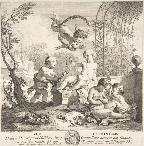 Spring by Charles Joseph Natoire, print, 1730-1760