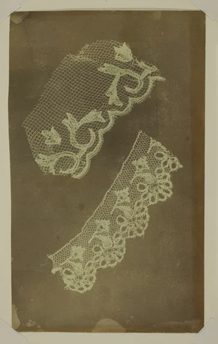 Two Scraps of Lace by William Henry Fox Talbot, photograph, 1833-1847