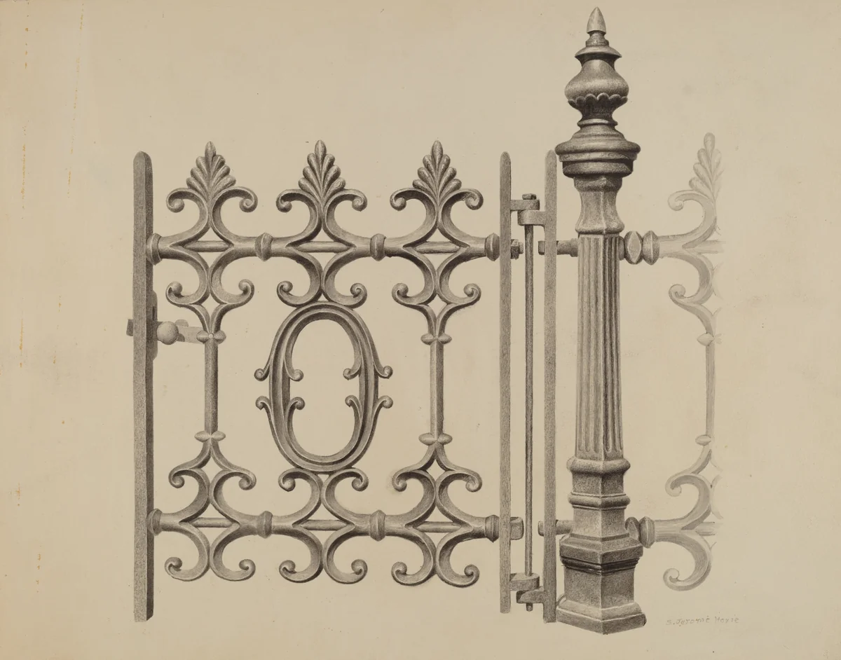 Gate and Gatepost by Jerome Hoxie, index of american design, 1939