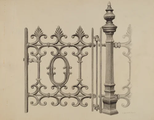 Gate and Gatepost by Jerome Hoxie, index of american design, 1939