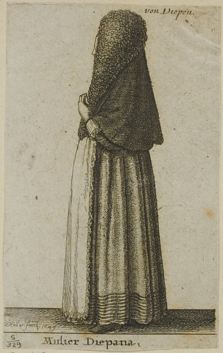 Dieppe Woman by Wenceslaus Hollar, print, 1649