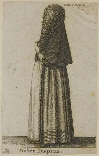 Dieppe Woman by Wenceslaus Hollar, print, 1649