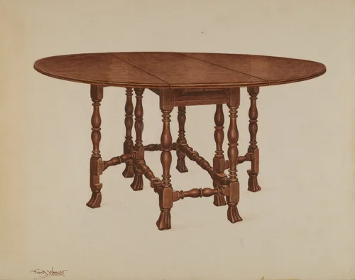 Gate-legged Table by Frank Wenger, index of american design, 1937