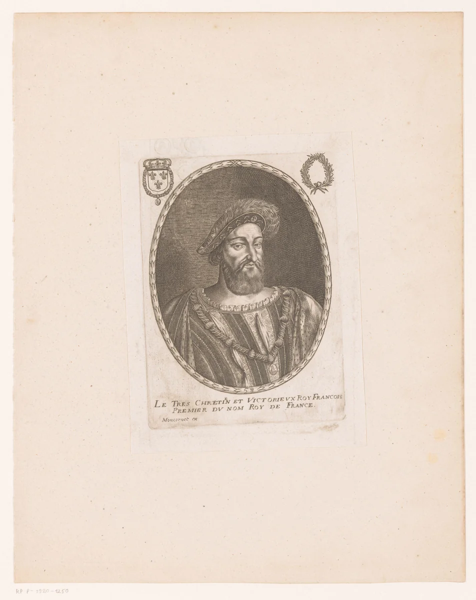 Portret van Frans I van Franrijk by anonymous, print, 1610-1668