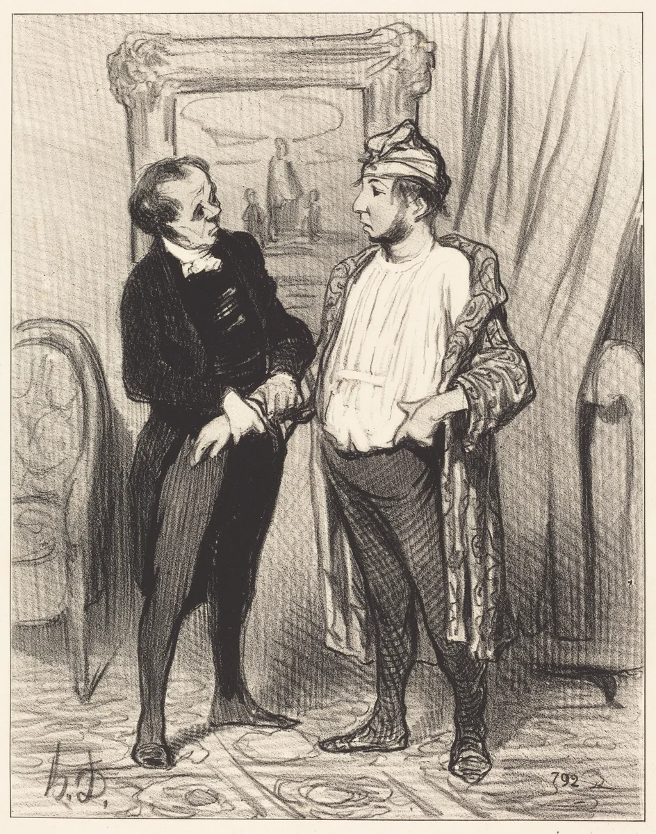 Mon cher je t'assure que je te... by Honoré Daumier, print, 1845