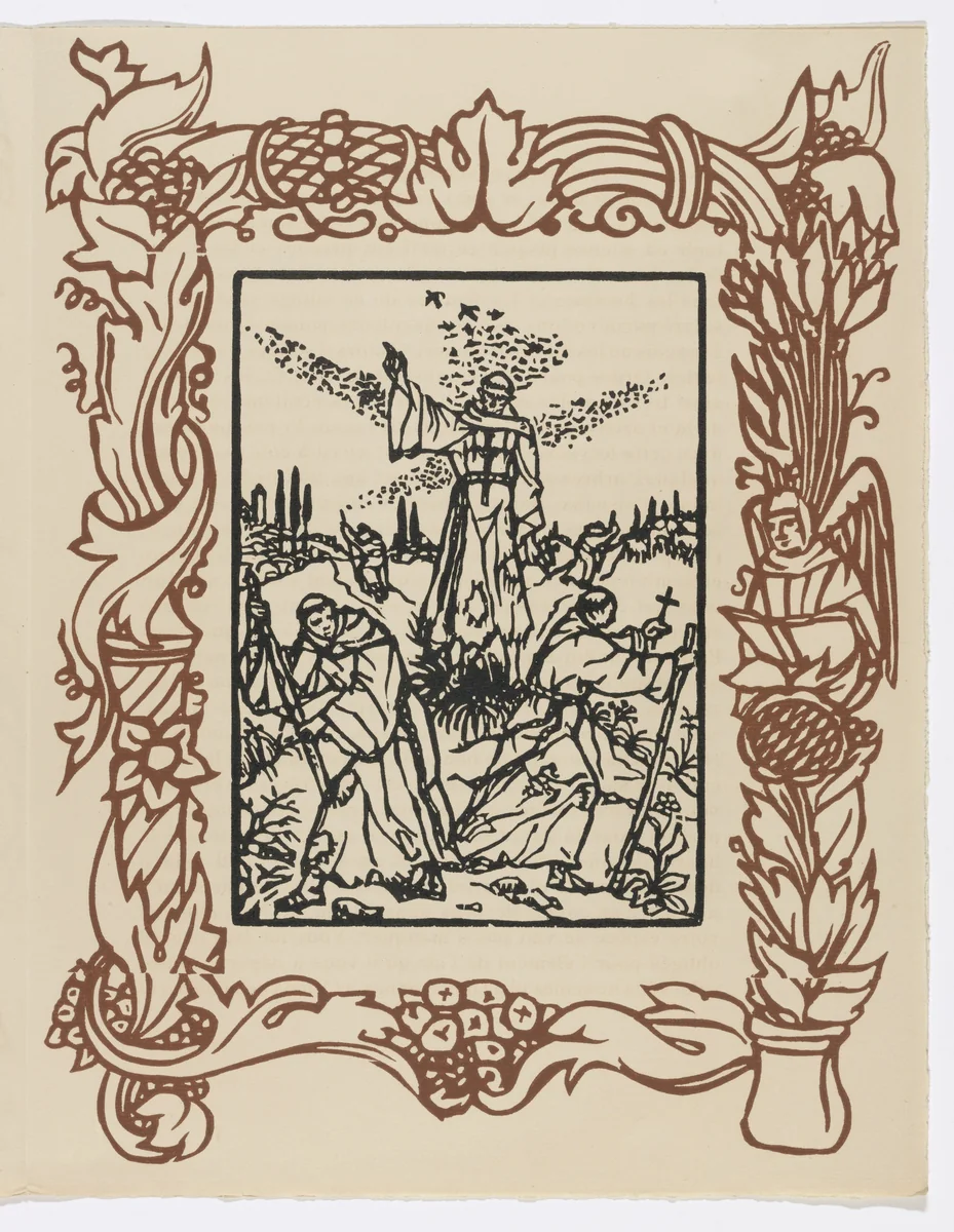 Plate (page 101) from Les Petites Fleurs de St. François (The Little Flowers of St. Francis) by Émile Bernard, illustrated book, 1928