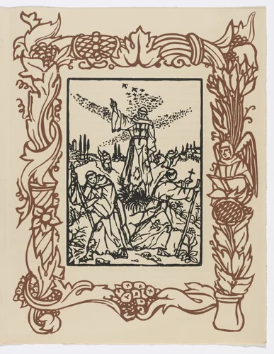 Plate (page 101) from Les Petites Fleurs de St. François (The Little Flowers of St. Francis) by Émile Bernard, illustrated book, 1928