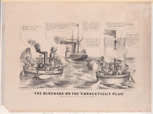 The Blocade on the "Connecticut Plan" by Currier & Ives, print, 1862
