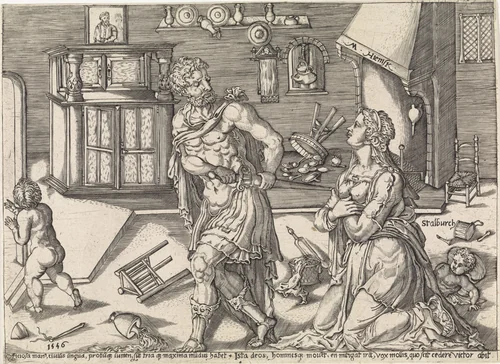 Een vriendelijk antwoord doet woede bedaren by Unknown, print, 1555-1562