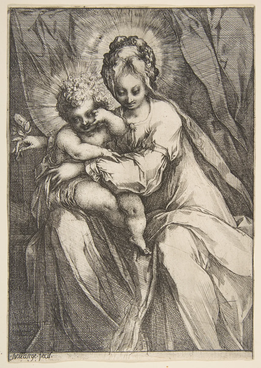 Madonna with a Rose by Jacques Bellange, print, 1595-1616