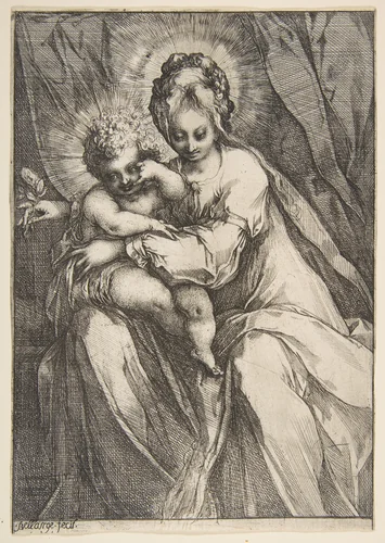 Madonna with a Rose by Jacques Bellange, print, 1595-1616