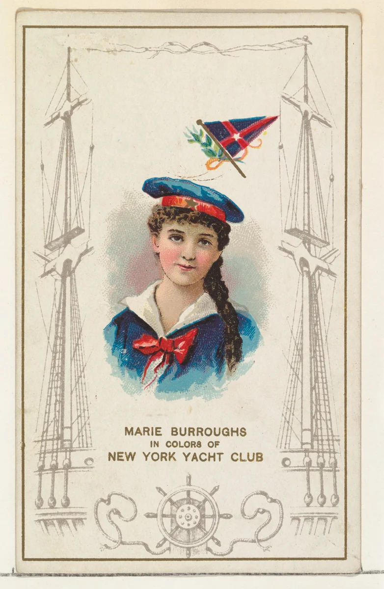 Marie Burroughs in Colors of the New York Yacht Club, from the Yacht Colors of the World series (N140) issued by Duke Sons & Co. to promote Honest Long Cut Tobacco by W. Duke, Sons & Co., print, 1890