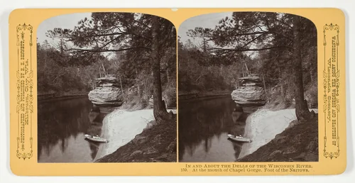 At the mouth of Chapel Gorge. Foot of the Narrows, No. 159 from the series "In and About the Dells of the Wisconsin River" by Henry Hamilton Bennett, photograph, 1870-1908