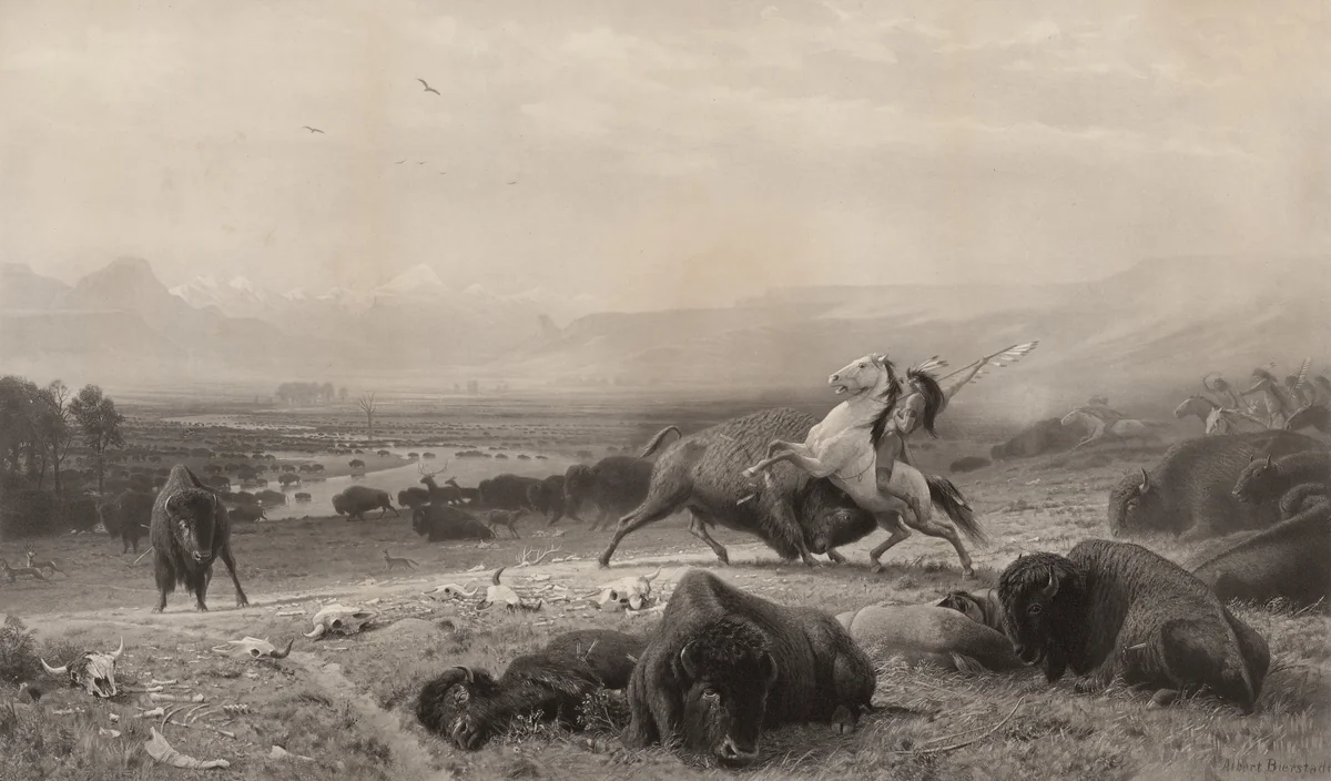 The Last of the Buffalo by Albert Bierstadt, print, 1891