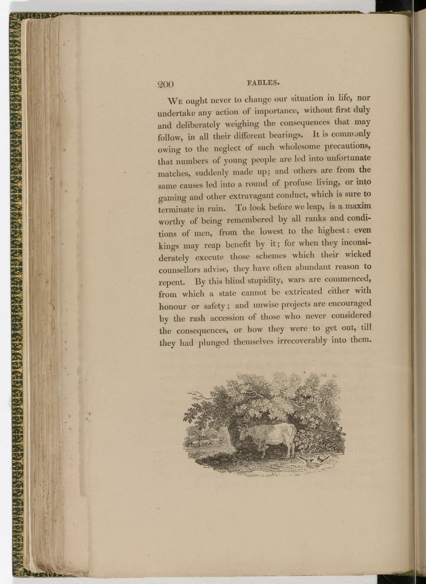 Tailpiece (page 200) from The Fables of Aesop by Thomas Bewick, illustrated book, 1818