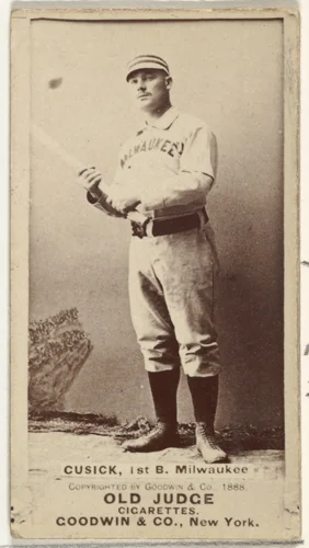 Andrew J. "Andy" Cusick, 1st Base, Milwaukee, from the Old Judge series (N172) for Old Judge Cigarettes by Goodwin & Company, photograph, 1888