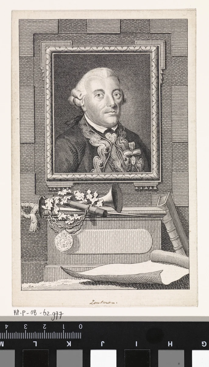 Portret van Johan Arnold Zoutman by Reinier Vinkeles, print, 1786-1809