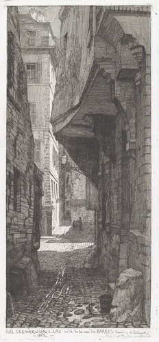 Rue Grenier sur l'eau, côté de la rue des Barres by Adolphe Potémont, print, 1862