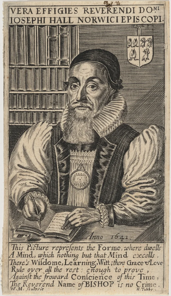 Joseph Hall, Bishop of Norwich by William Marshall, print, 1641