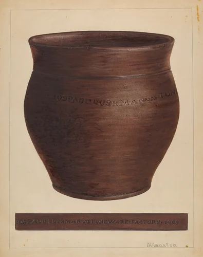 Stoneware Jar by Nicholas Amantea, index of american design, 1935-1942