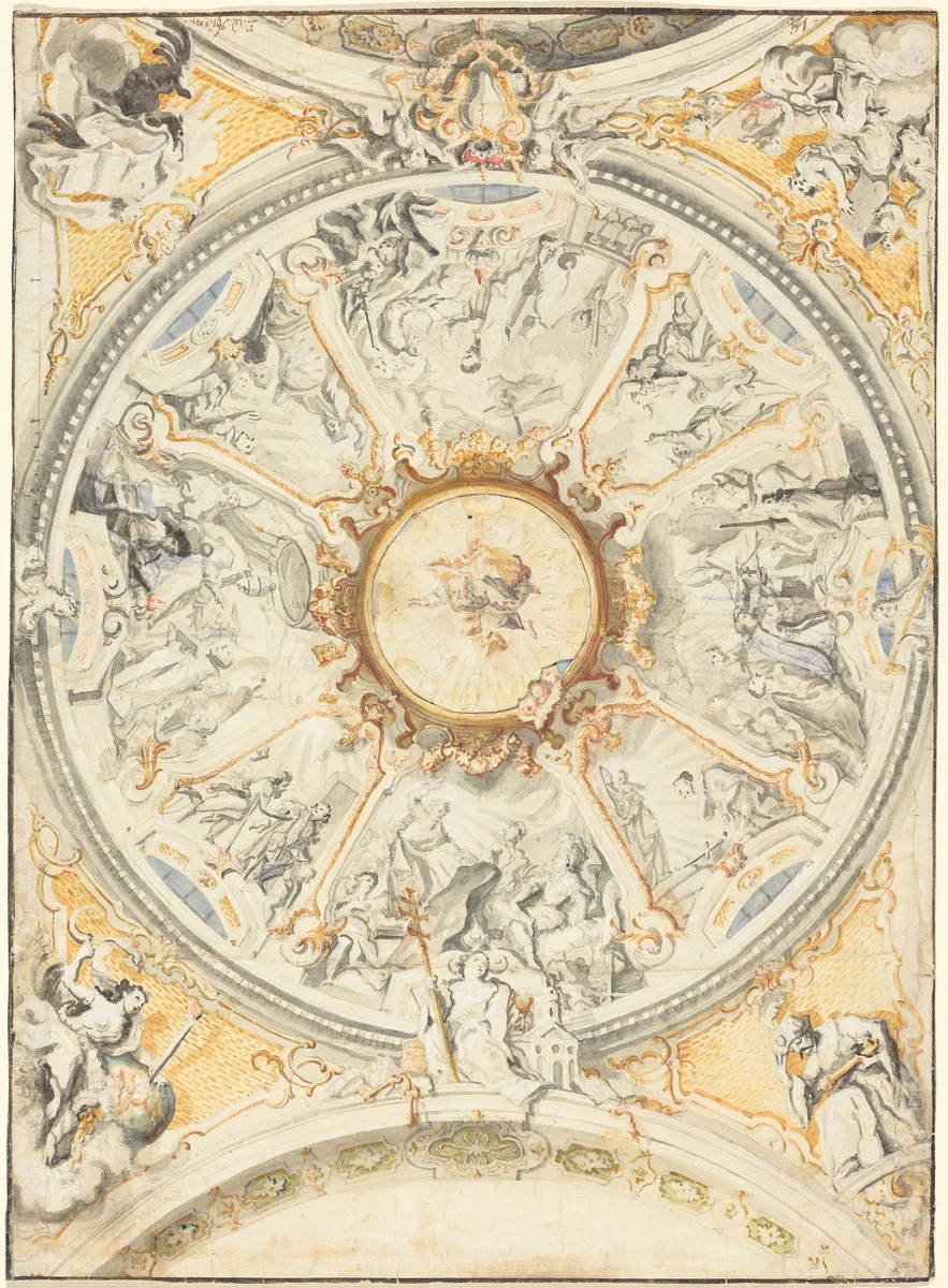 The Life of Ignatius Loyola by Egid Quirin Asam, drawing, 1748-1749