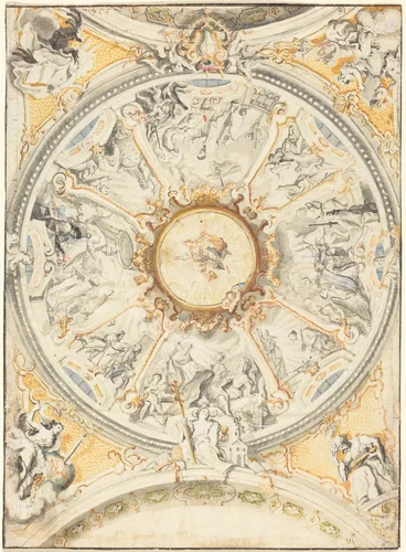 The Life of Ignatius Loyola by Egid Quirin Asam, drawing, 1748-1749