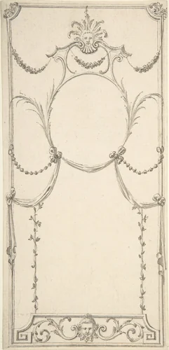Design for Wall Panel by anonymous, drawing, 1740-1780