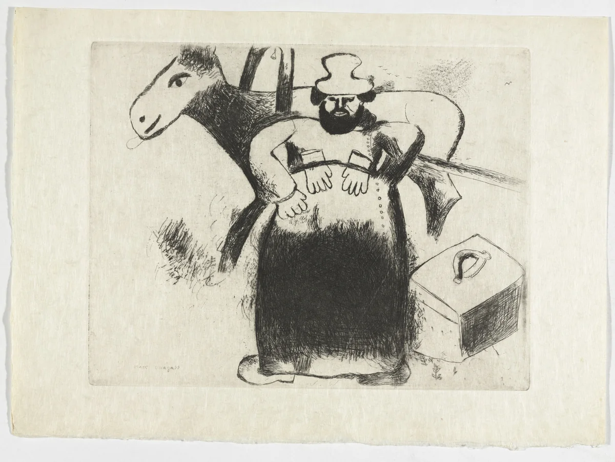 Sélifane the Coachman (Le Cocher Sélifane), plate VI (supplementary suite) from Les Âmes mortes by Marc Chagall, illustrated book, 1923