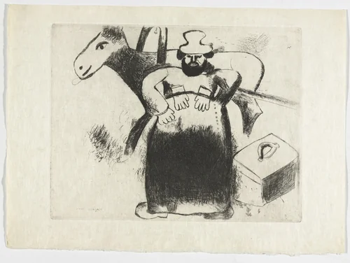 Sélifane the Coachman (Le Cocher Sélifane), plate VI (supplementary suite) from Les Âmes mortes by Marc Chagall, illustrated book, 1923