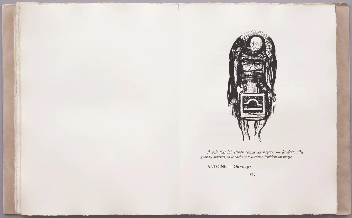 Headpiece (page 173) from La Tentation de Saint-Antoine by Odilon Redon, illustrated book, 1910