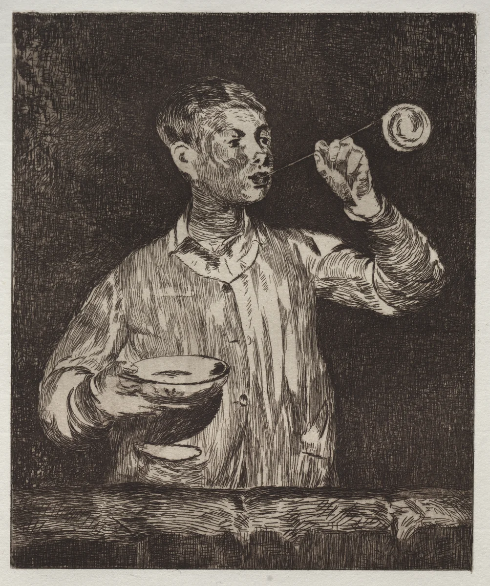The Boy with soap bubbles by Edouard Manet, print, 1868-1869