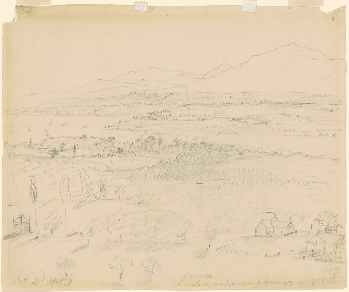 Valley with River and Mountains by William Sidney Mount, drawing, 1843