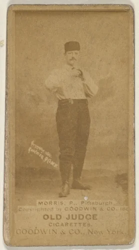 Ed Morris, Pitcher, Pittsburgh, from the Old Judge series (N172) for Old Judge Cigarettes by Goodwin & Company, photograph, 1887-1890