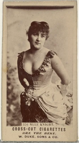 Card Number 376, Mlle. Knight, from the Actors and Actresses series (N145-3) issued by Duke Sons & Co. to promote Cross Cut Cigarettes by W. Duke, Sons & Co., photograph, 1880-1889