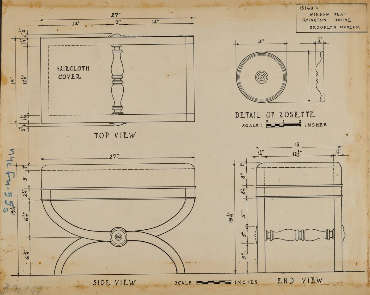 Stool by Frank Wenger, index of american design, 1937