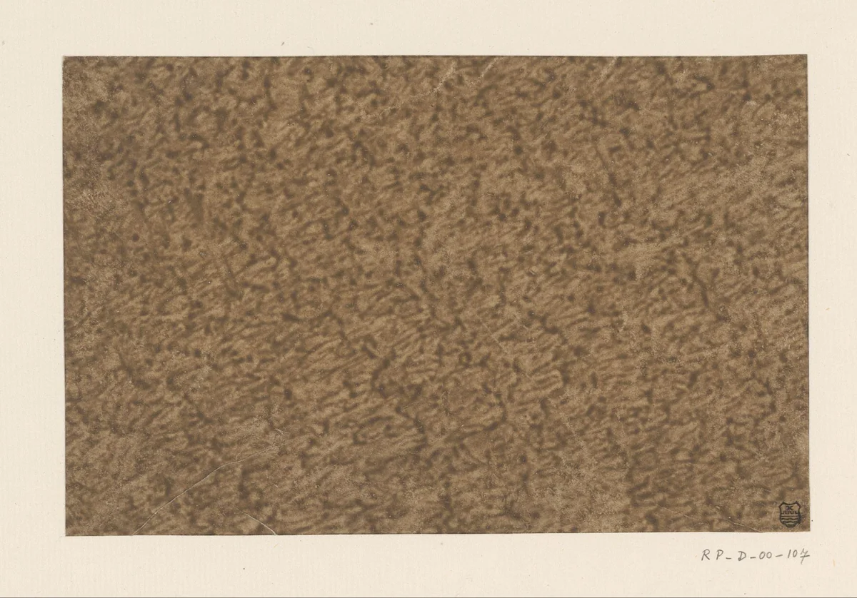 Geaderd stijfselverfpapier in bruin by anonymous, other, 1700-1900