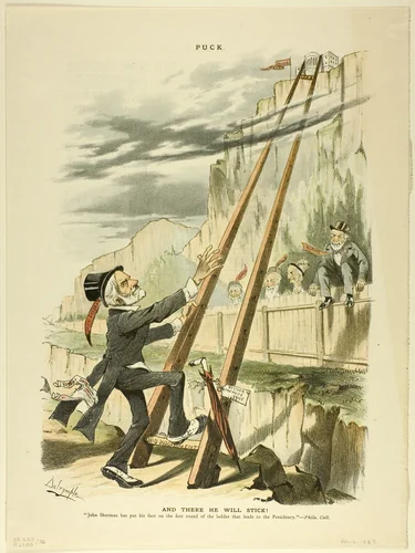 And There He Will Stick!, from Puck by Louis Dalrymple, print, 1887