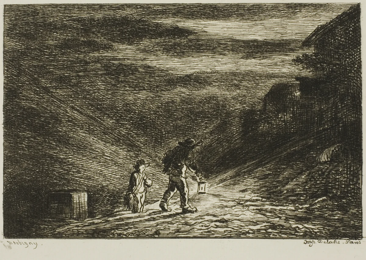 The Search for an Inn by Charles-François Daubigny, print, 1861