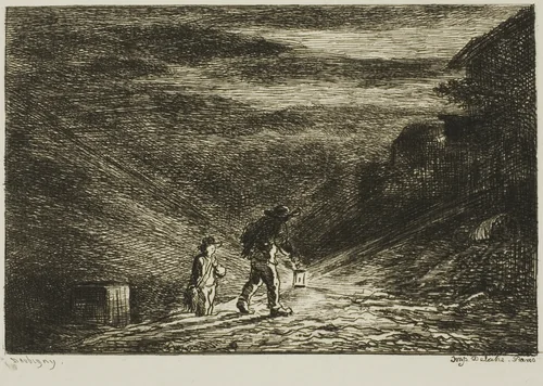 The Search for an Inn by Charles-François Daubigny, print, 1861