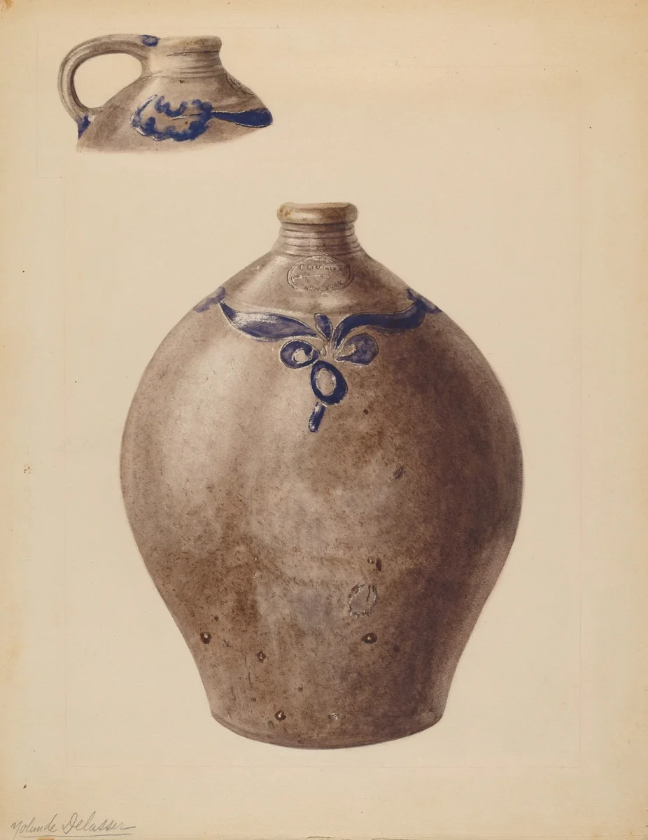 Jug by Yolande Delasser, index of american design, 1937